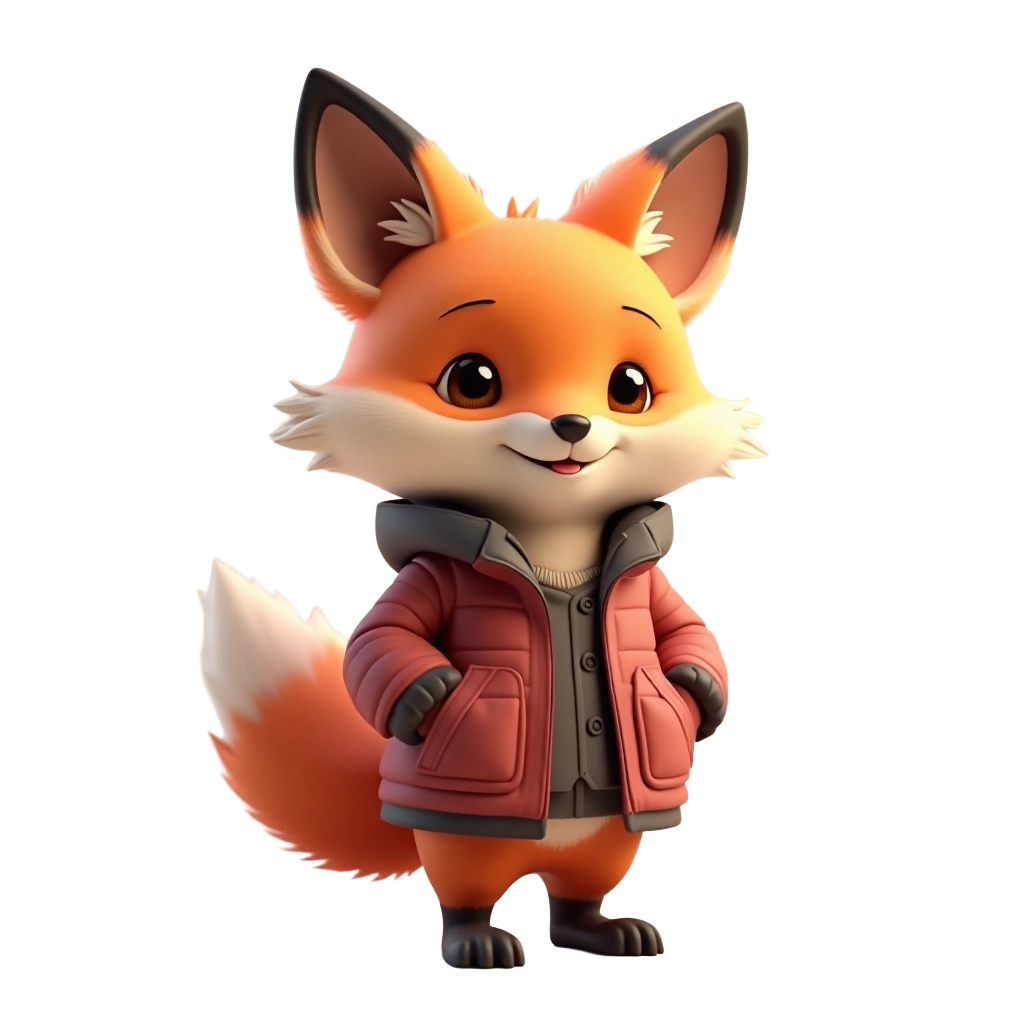 Adorable Fox in Winter Coat